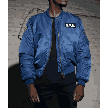 Resident Evil 2 RPD MA-1 Blue Flight Bomber Jacket
