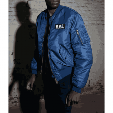 Resident Evil 2 RPD MA-1 Blue Flight Bomber Jacket