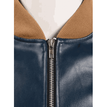 Resident Evil 4 Leon Kennedy Blue Genuine Leather Jacket