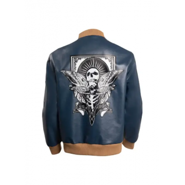 Resident Evil 4 Leon Kennedy Blue Fuax Leather Jacket Resident Evil 4 Leon Kennedy Blue Fuax Leather Jacket