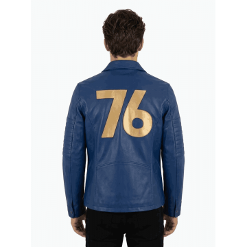 Vault Dweller 76 Fallout Blue Leather Jacket
