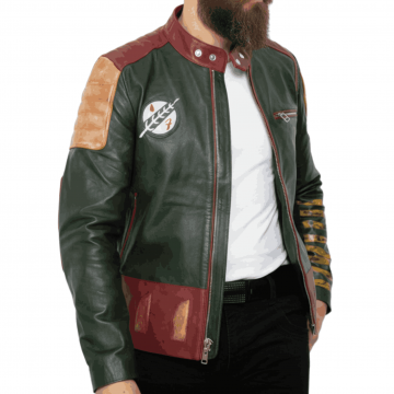 Men's Star Wars Boba Fett Mandalorian Leather Jacket Men's Star Wars Boba Fett Mandalorian Leather Jacket