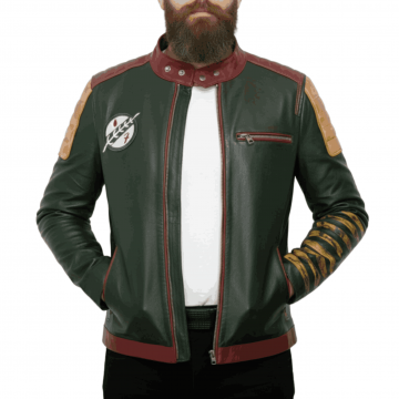 Men's Star Wars Boba Fett Mandalorian Leather Jacket Men's Star Wars Boba Fett Mandalorian Leather Jacket