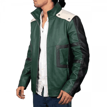 My Hero Academia Deku Green Leather Jacket