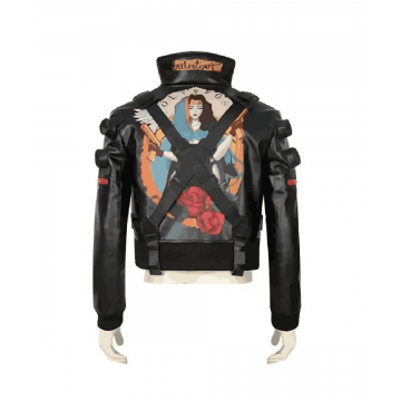 Cyberpunk 2077 Jackie Style Black Leather Jacket