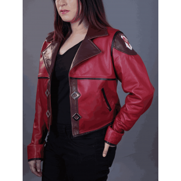 Women's Vi Style Red Leather Cosplay Jacket