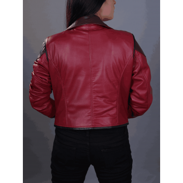 Women's Vi Style Red Leather Cosplay Jacket