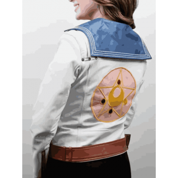 Women's Sailor Moon Style White Leather Jacket