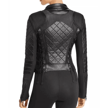 Westworld Dolores Style Black Quilted Leather Jacket