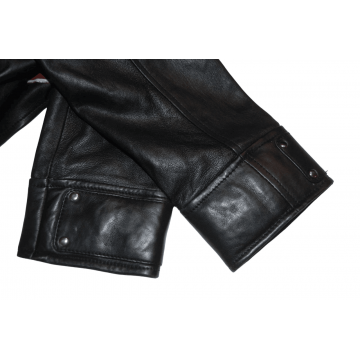 Women's Red Clouds Black Cloak Style Leather Jacket