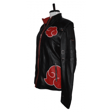 Women's Red Clouds Black Cloak Style Leather Jacket