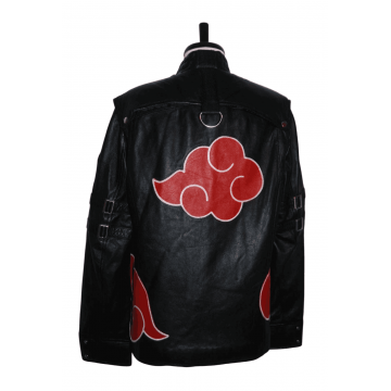 Women's Red Clouds Black Cloak Style Leather Jacket