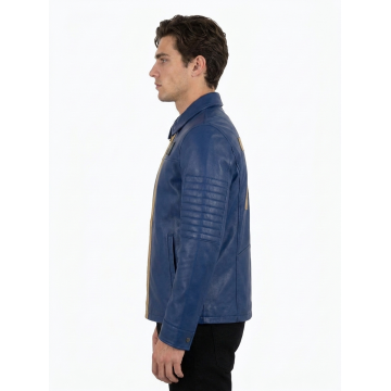 Vault Dweller 76 Fallout Blue Leather Jacket