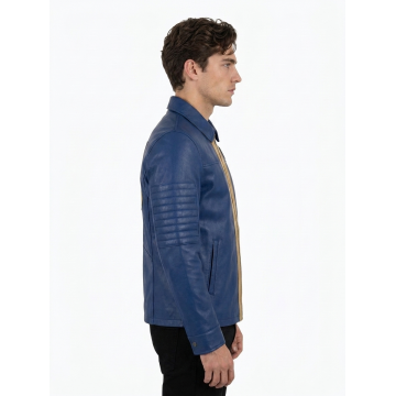 Vault Dweller 76 Fallout Blue Leather Jacket