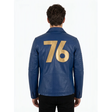 Vault Dweller 76 Fallout Blue Leather Jacket