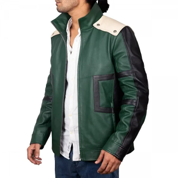My Hero Academia Deku Green Leather Jacket