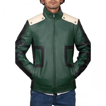My Hero Academia Deku Green Leather Jacket