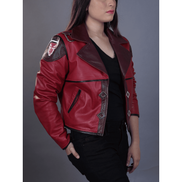 Women's Vi Style Red Leather Cosplay Jacket