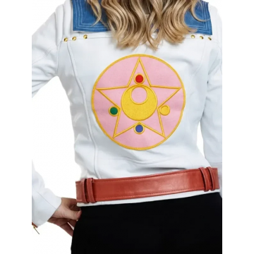 Women's Sailor Moon Style White Leather Jacket
