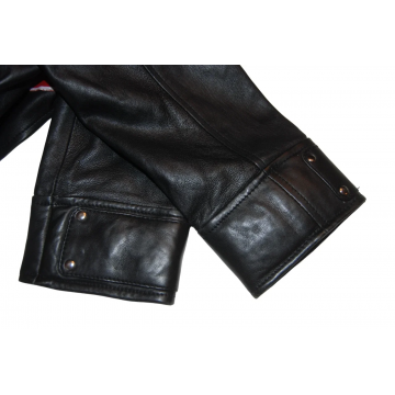 Women's Red Clouds Black Cloak Style Leather Jacket