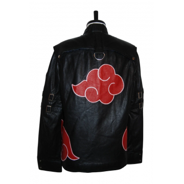Women's Red Clouds Black Cloak Style Leather Jacket