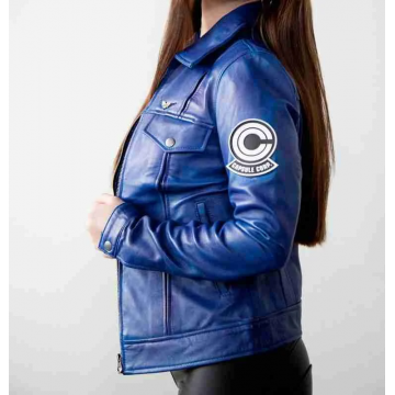 Dragon Ball Z Future Trunks Style Blue Leather Jacket
