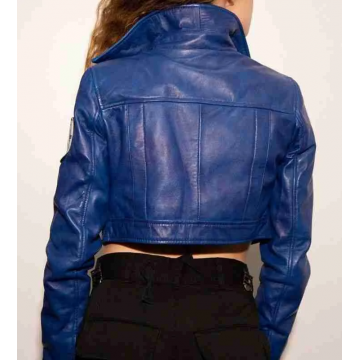 Dragon Ball Z Future Trunks Style Blue Leather Jacket