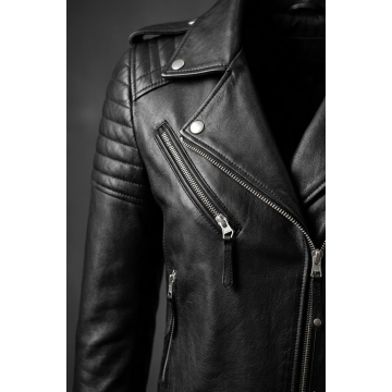 Women's Classic Black Biker Style Real Leather Jacket