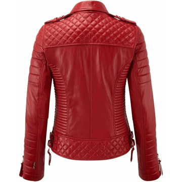 Women's Brando Style Genuine Leather Biker Jacket