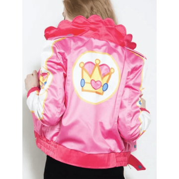 Women's Pink Racing Style Satin Jacket