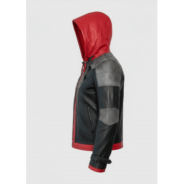 Arkham Knight Red Hood Style Leather Jacket
