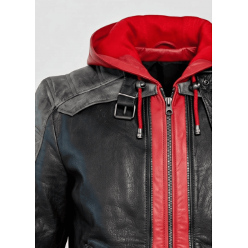 Arkham Knight Red Hood Style Leather Jacket