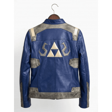 Men's Legendary Shield Blue Leather Jacket
