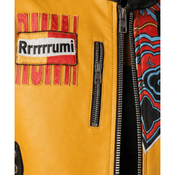 Rumi Kpop Demon Hunters Yellow Cropped Leather Jacket