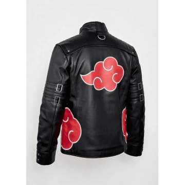 Akatsuki Cloak Black Leather Jacket Akatsuki Cloak Black Leather Jacket