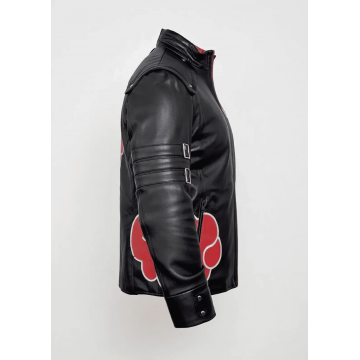 Akatsuki Cloak Black Leather Jacket Akatsuki Cloak Black Leather Jacket
