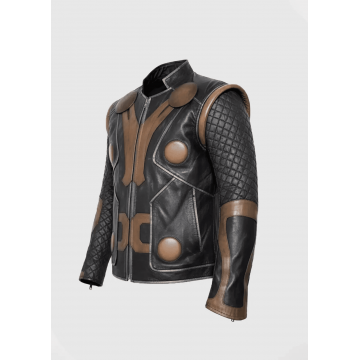 Thor Quilted Viking Style Leather Jacket