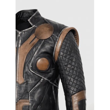 Thor Quilted Viking Style Leather Jacket