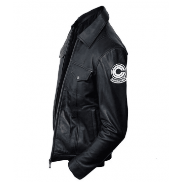 Future Trunks Capsule Corp Black Leather Jacket