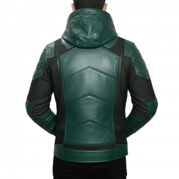Green Chrome Armor Cosplay Leather Jacket