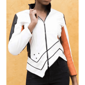 Mercy Valkyrie White Real Leather Jacket