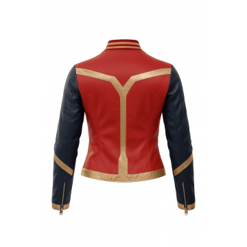 Women's Warrior Red Leather Moto Jacket