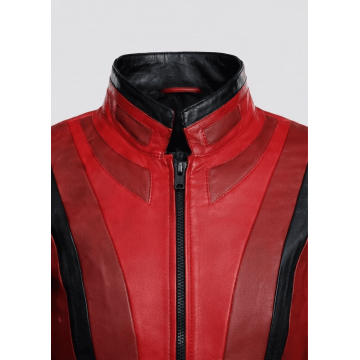 Red Leather Scarlet Witch Jacket Marvel Inspired Cosplay