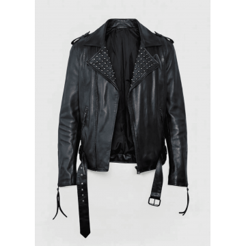 Men's Black Studded...