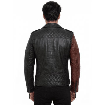 Vintage Asymmetrical Blood Red Leather Jacket