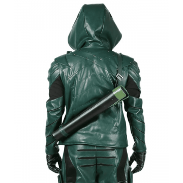 Stephen Amell S05 Green Arrow Leather Hoodie