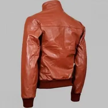 New Men's Tan Leather Bomber Jacket New Men's Tan Leather Bomber Jacket
