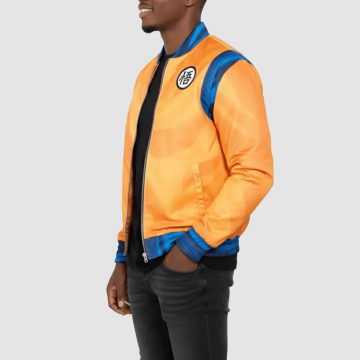 Men's Goku Orange Bomber Jacket Anime Inspired Style