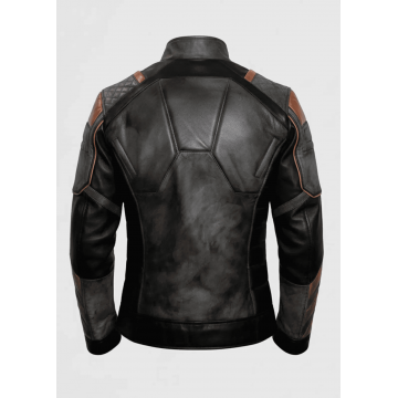 Deathstroke Black Orange Armored Leather Jacket