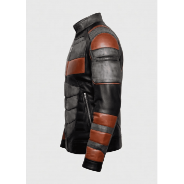 Deathstroke Black Orange Armored Leather Jacket